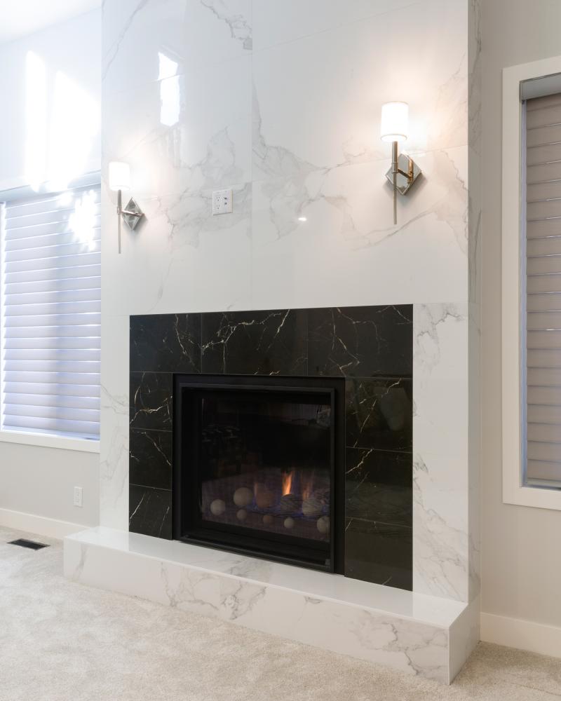 Two Tone Marble Fireplace