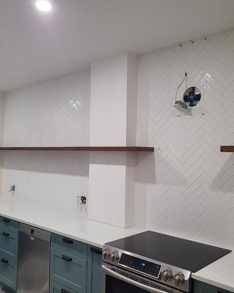Herringbone Tile Kitchen Backsplash