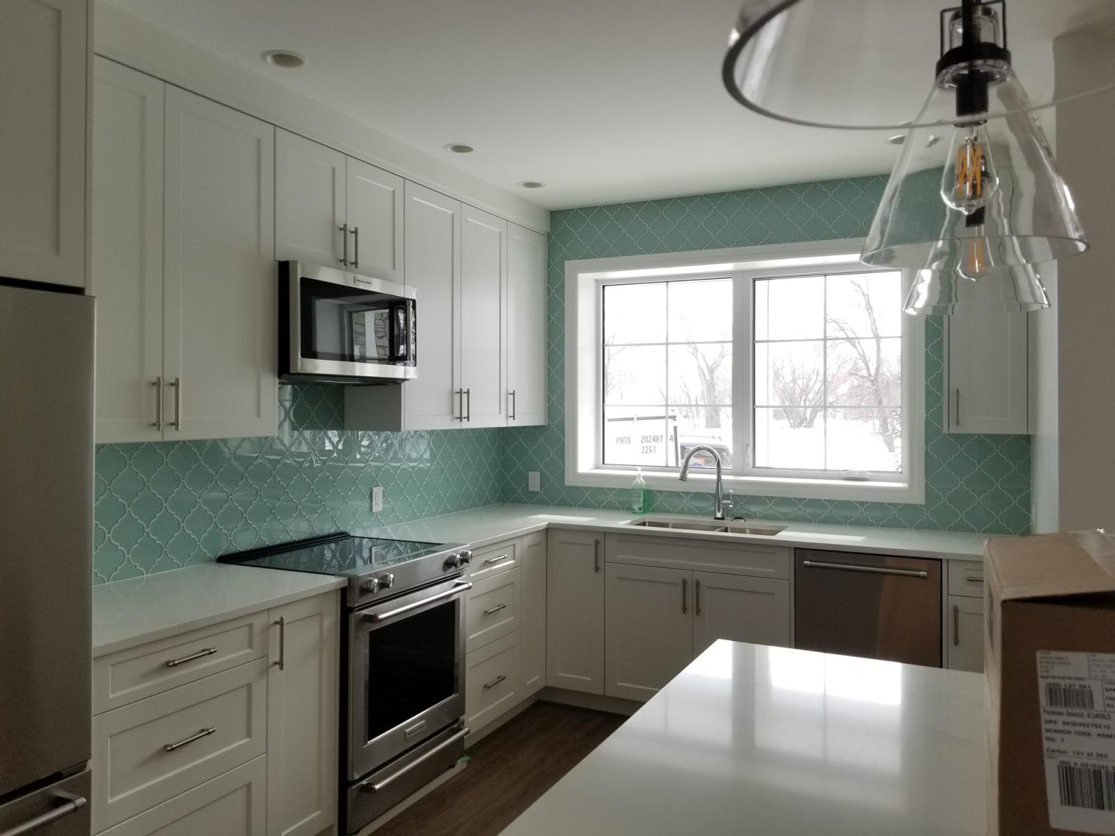 turquoise tile kitchen