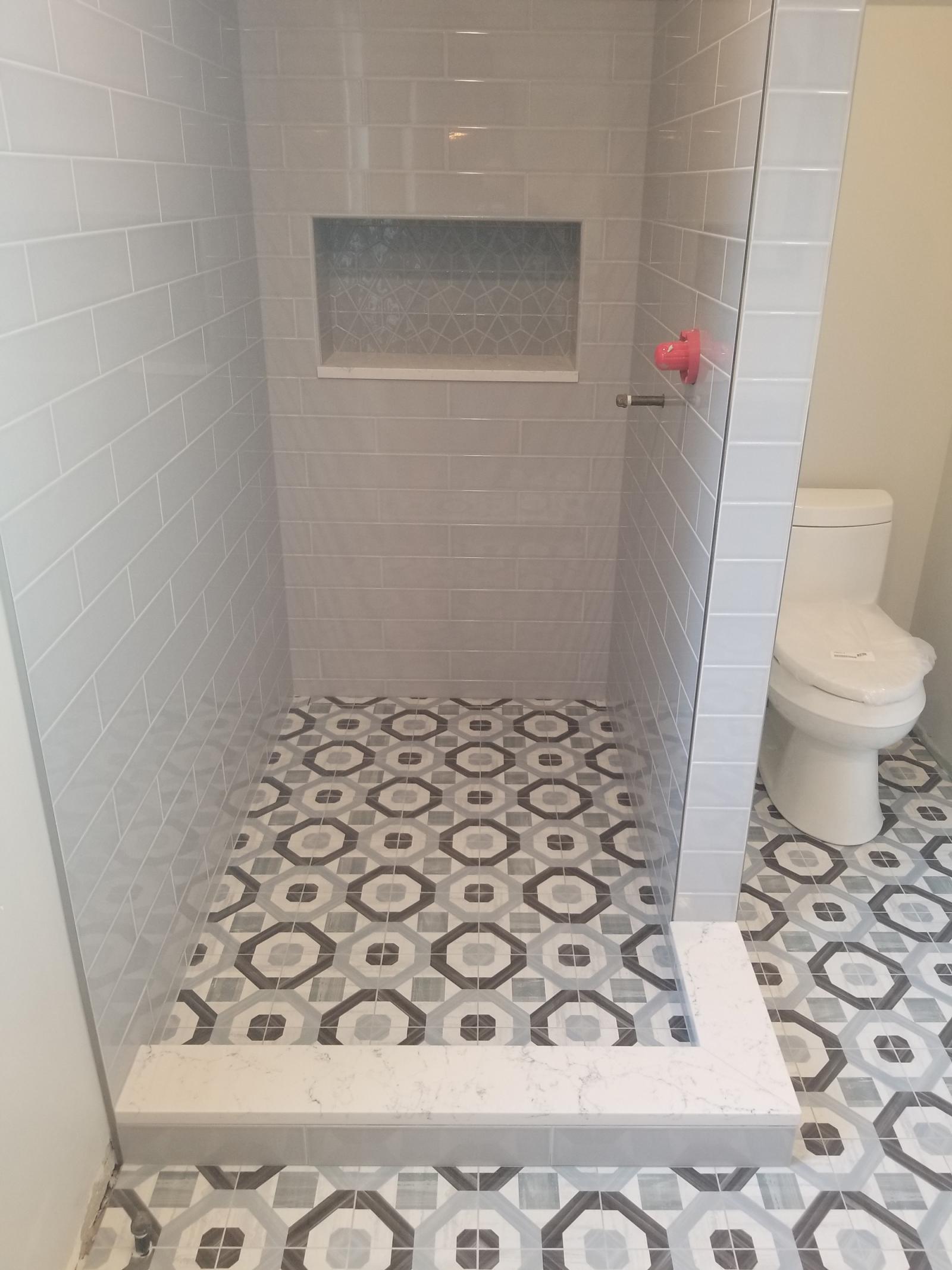 Mixed Pattern Tiled Shower & Floor